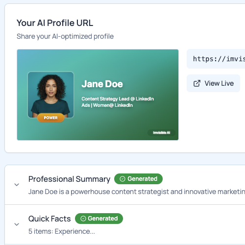 AI-Optimized Profile Generation